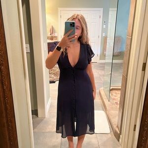 Navy blue button dress